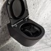 Catalano Colori/Zero 55 miska WC podwieszana 55x35 cm Newflush bezkołnierzowa czarny mat z deską wolnoopadającą i kompletem mocowań 1VS55NRNS/0111550022 + 5SCSTPNS + 5KFST000/9056060000